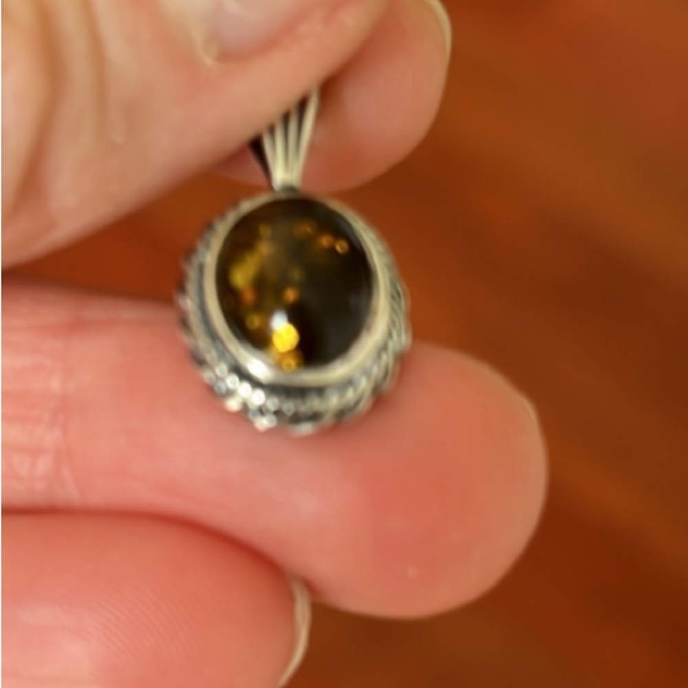 Amber in Sterling Silver Pendant